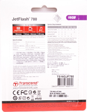 Transcend JetFlash 780 USB 30 16GB Box Back