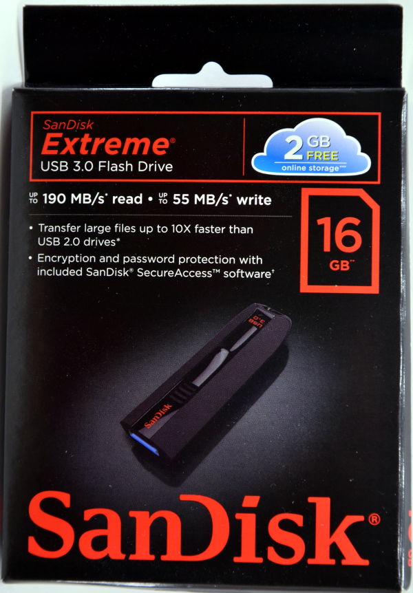SanDisk Extreme USB 30 16GB Box Front