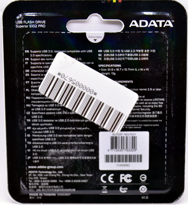 Adata S102 Pro USB 30 16GB Box Back